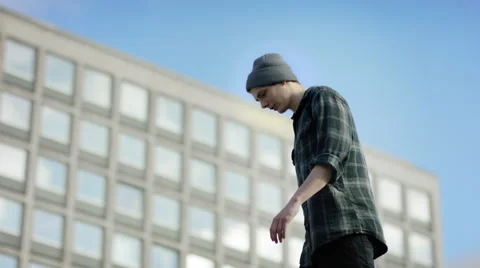 Skater jumps off a half pipe Stock Footage 61750811