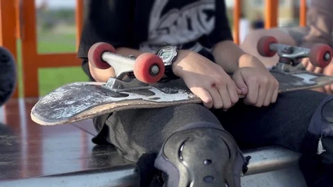 Skater kid in slow motion Stock Footage 82237726