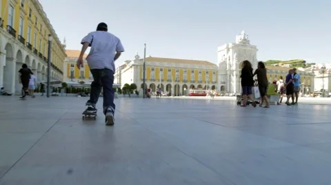 Skater in Lisbon Stock Footage 58883518
