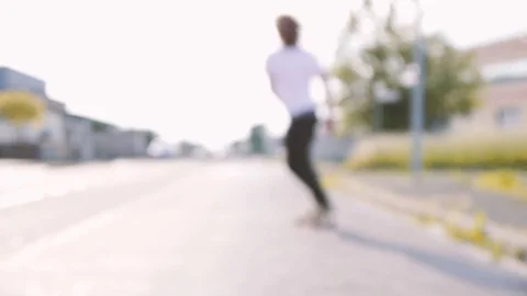 Skater moving away Stock Footage 81822544