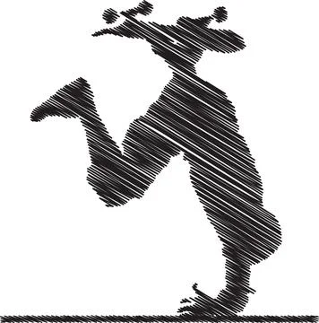 Skater Performing a Trick, Scribble Style Illustration Stock Illustration
