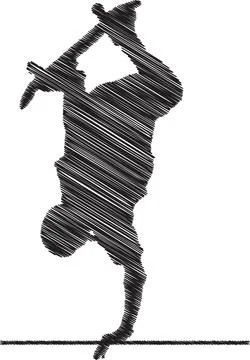 Skater Performing a Trick, Scribble Style Illustration Stock Illustration