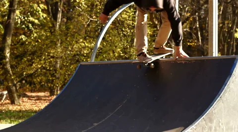 Skater on the Ramp Stock Footage 42852216