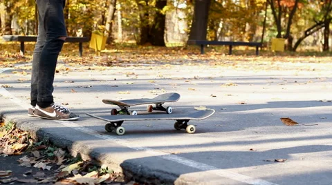 Skater Starts Skating Stock Footage 42852336