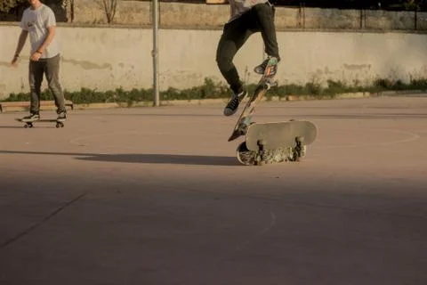 Skaters in the central park Stock Photos