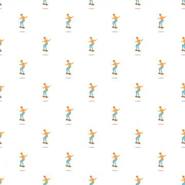 Skaters performing stunts repeating pattern wallpaper Illustrazione stock