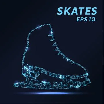 Skates are composed of dots, lines and triangles. The polygon shape in the .. Stock Illustration