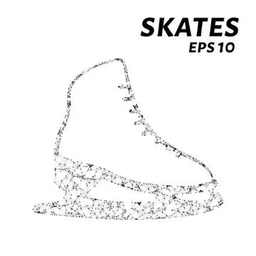 Skates are composed of dots, lines and triangles. The polygon shape in the .. Stock Illustration