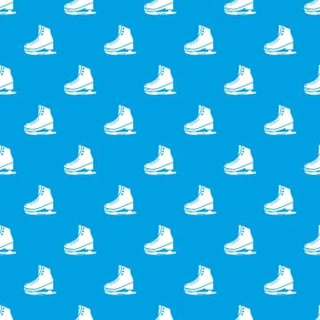 Skates ice pattern seamless blue Stock Illustration