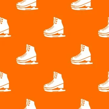Skates ice pattern vector orange Illustrazione stock