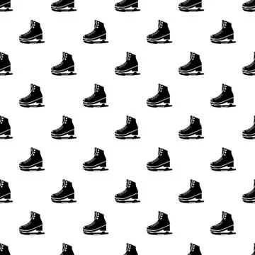 Skates ice pattern vector seamless Stock Illustration
