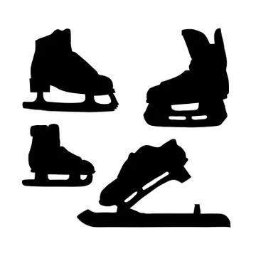 Skates for ice silhouette. Stock Illustration