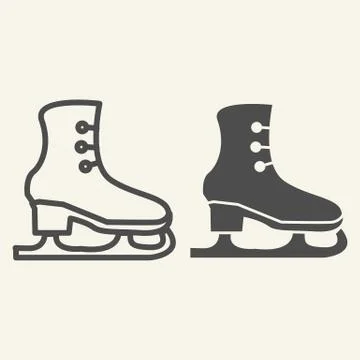 Skates line and solid icon. Ice skates outline style pictogram on white Stock Illustration