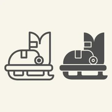 Skates line and solid icon. Skating outline style pictogram on beige background イラスト素材