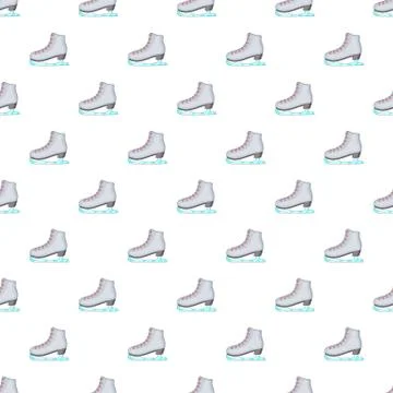 Skates pattern, cartoon style Stock Illustration
