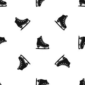 Skates pattern seamless black Illustrazione stock