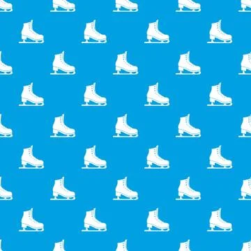 Skates pattern seamless blue Stock Illustration