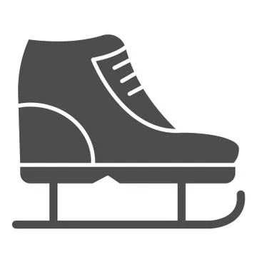 Skates solid icon. Figure skates vector illustration isolated on white. Skating イラスト素材