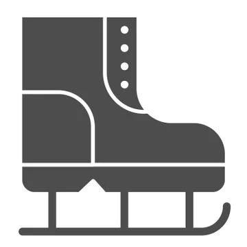 The skates solid icon. Figure skating vector illustration isolated on white Stock Illustration