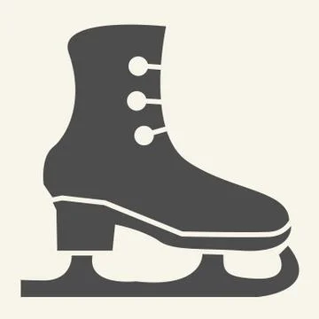 Skates solid icon. Ice skates glyph style pictogram on white background. Boots Stock Illustration