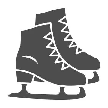 Skates solid icon, New Year concept, Skating sign on white background, ice skate Stock Illustration