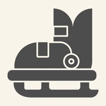 Skates solid icon. Skating glyph style pictogram on beige background. Ice skate Stock Illustration