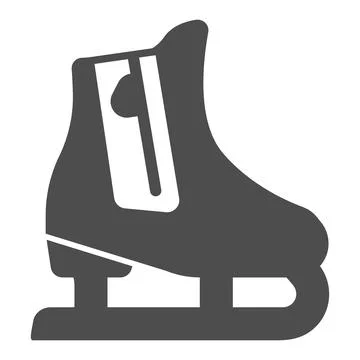 Skates solid icon, Winter season concept, Skating sign on white background 스톡 일러스트