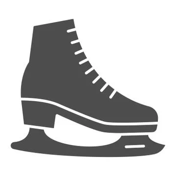 Skates solid icon, World snow day concept, Skating sign on white background イラスト素材