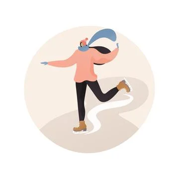 Skating abstract concept vector illustration. Illustrazione stock