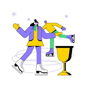 Skating abstract concept vector illustration. Illustrazione stock