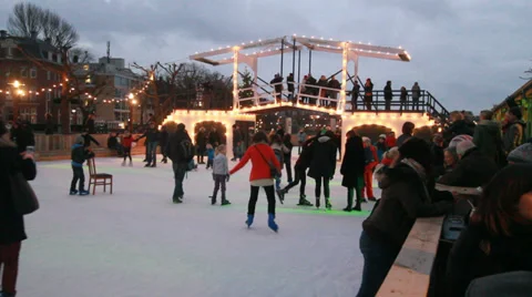 Skating in Amsterdam Stock Footage 33294499