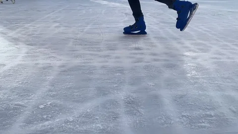 Skating on Artificial Ice Stock Footage 111574107