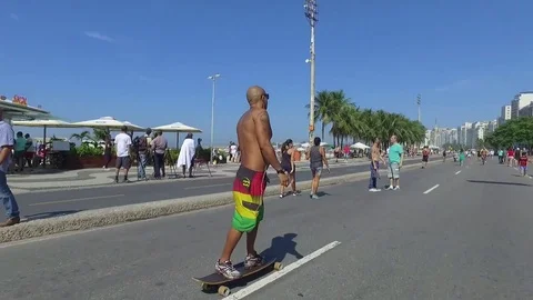 Skating at copacabana beach Stock-Footage 71258296