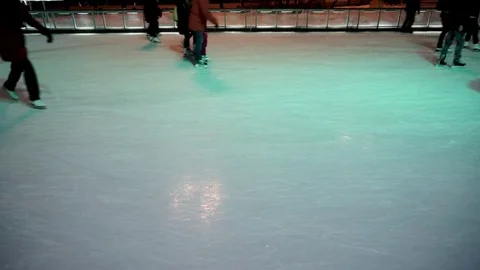 Skating crowd on ice rink Stock Footage 72102742
