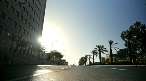 Skating in the empty streets Stock Footage 68855357