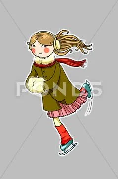 Skating girl PSD Template