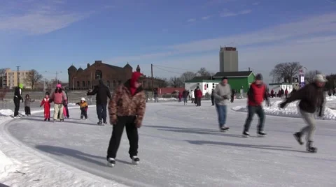 Skating on Halifax Oval Stock Footage 20049633
