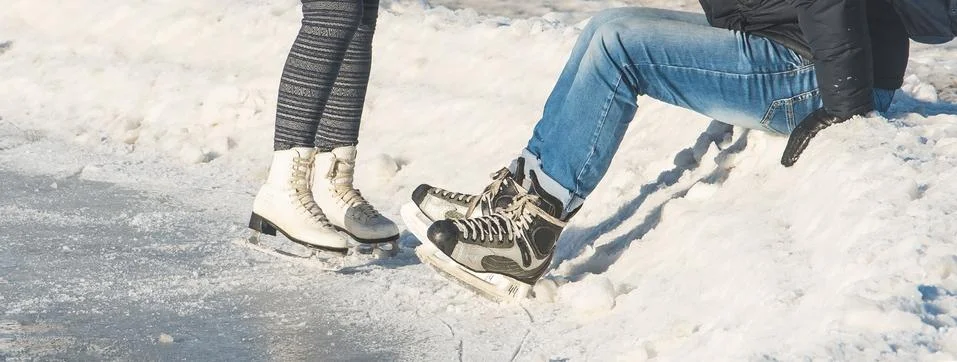 Skating on ice Stock Photos