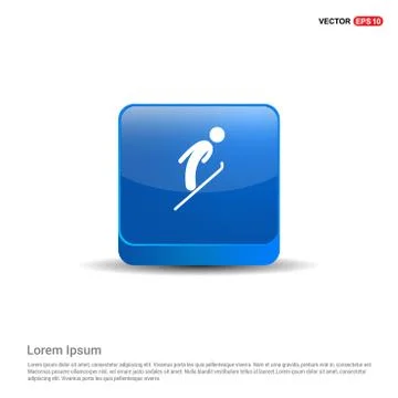 Skating Icon - 3d Blue Button Stockillustratie