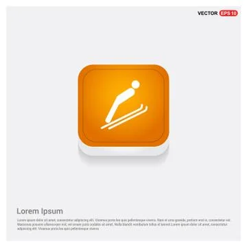 Skating Icon Orange Abstract Web Button Illustrazione stock