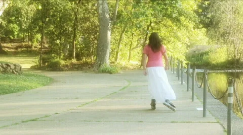 Skating in the Park 1 Stock Footage