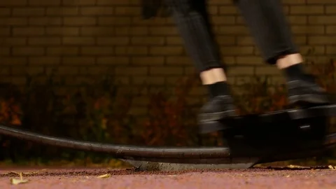 Skating rail in workout park Stock Footage 81328320