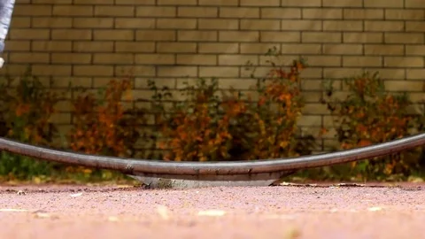 Skating rail in workout park Video stock 81328554