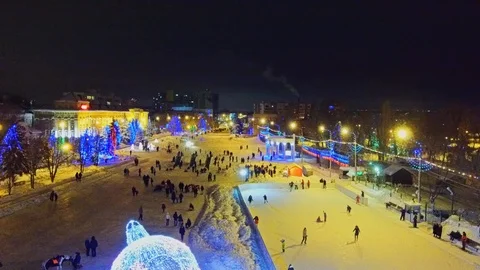 Skating rink on star background Stock Footage 100897518