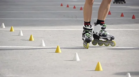 Skating on rollers Stock Footage 7729082