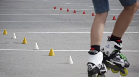 Skating on rollers Stock Footage 7729086