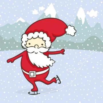 Skating Santa Stock Illustration