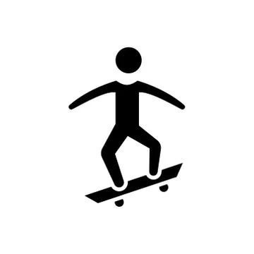 Skating - skate icon, vector illustration, black sign on isolated background Stock Illustration