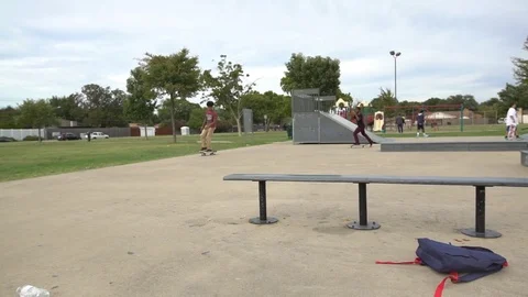 Skating at skate park Stock Footage 78040552
