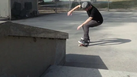 Skating Skatepark Funbox Flip Stock Footage 73672165